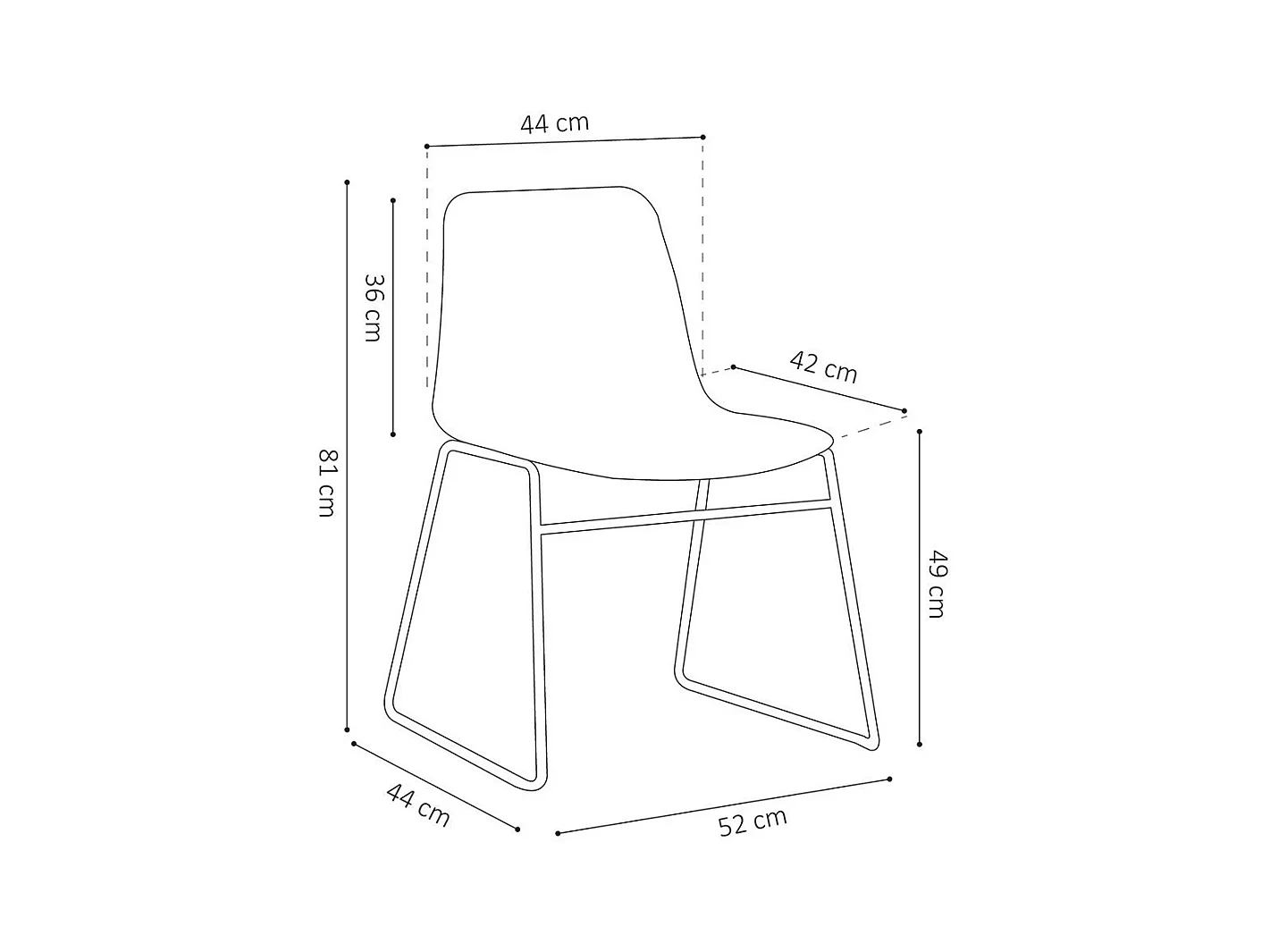 Cadeira de polipropileno MARIE para sala de jantar, bar, café, cor: verde cinza