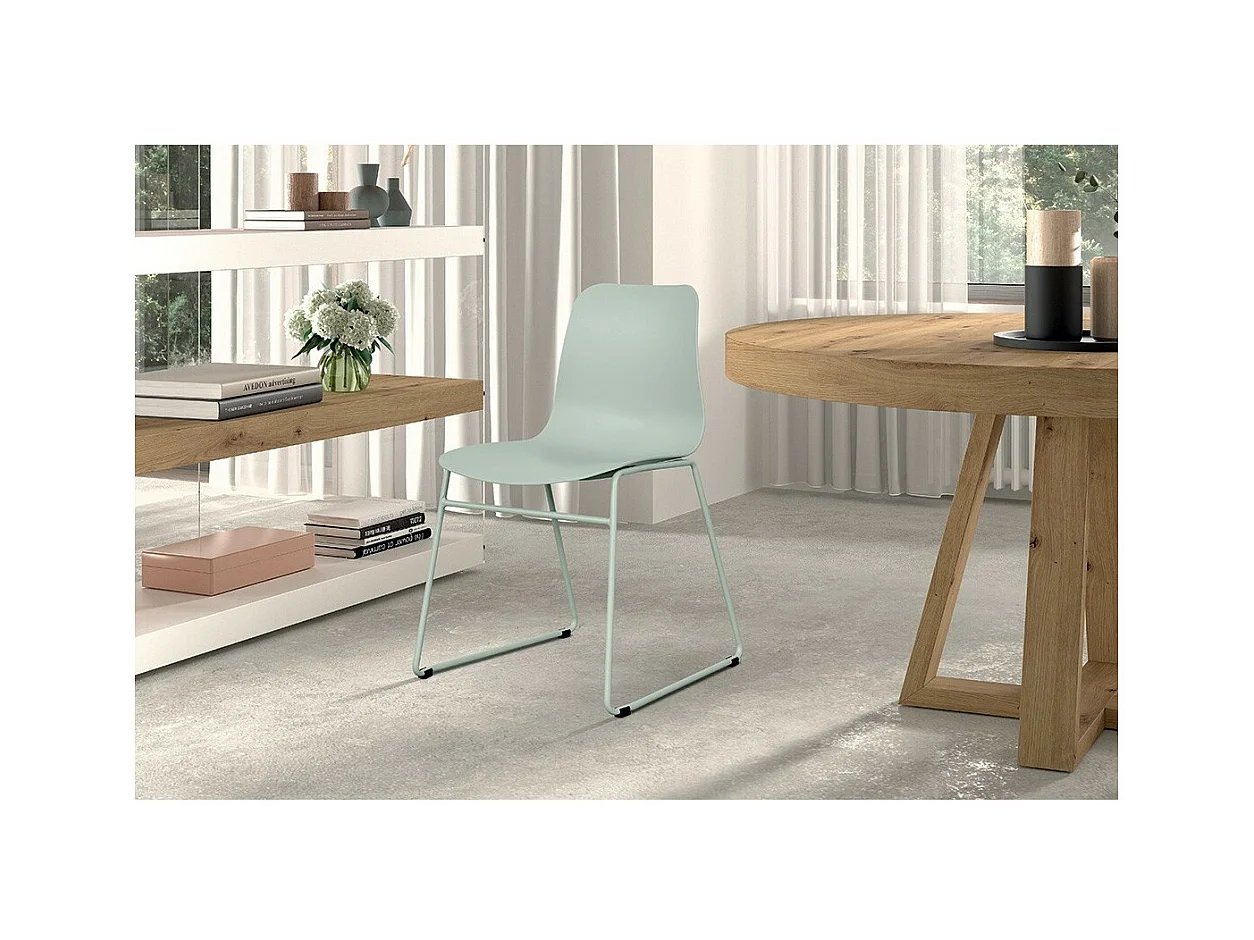 Cadeira de polipropileno MARIE para sala de jantar, bar, café, cor: verde cinza