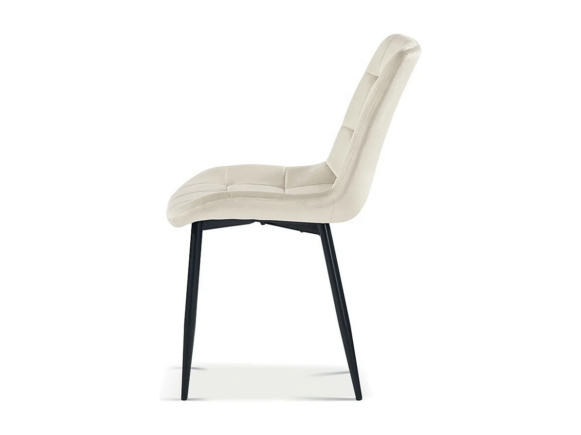 Cadeira de veludo para sala de jantar com pés de metal bege KALI