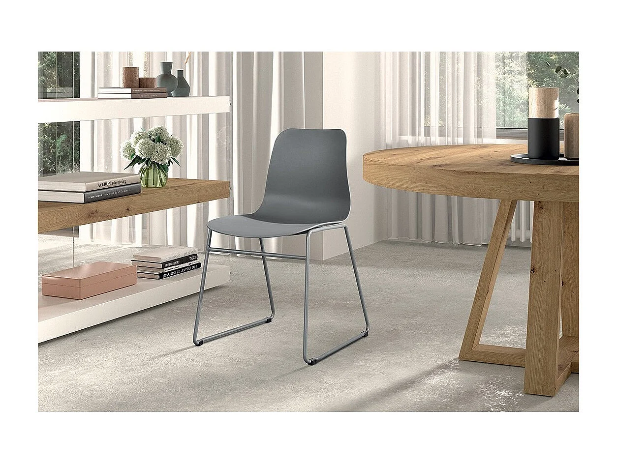 Cadeira de polipropileno MARIE para sala de jantar, bar e café, cor: cinza