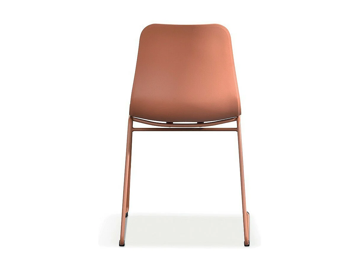 Cadeira em polipropileno MARIE para sala de jantar, bar e café, cor: terracota