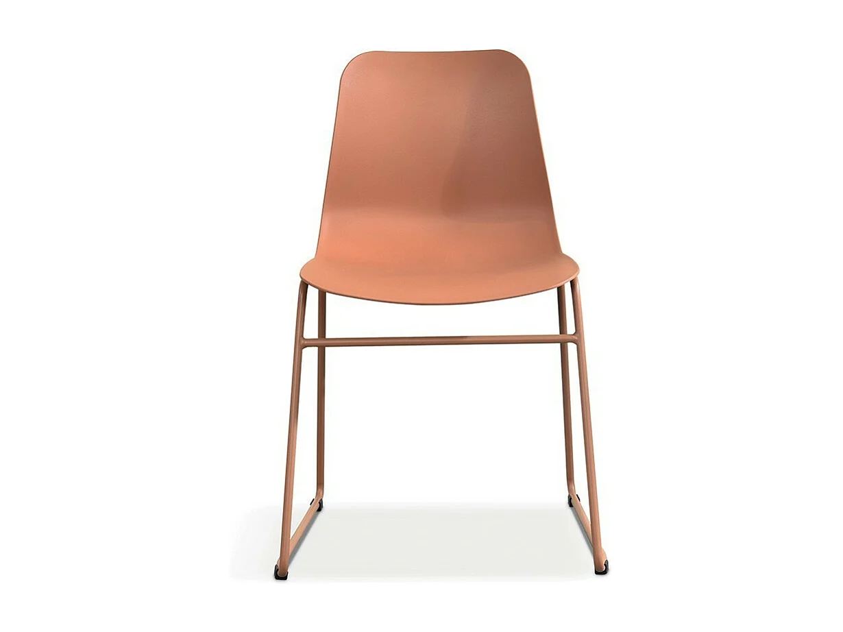 Cadeira em polipropileno MARIE para sala de jantar, bar e café, cor: terracota