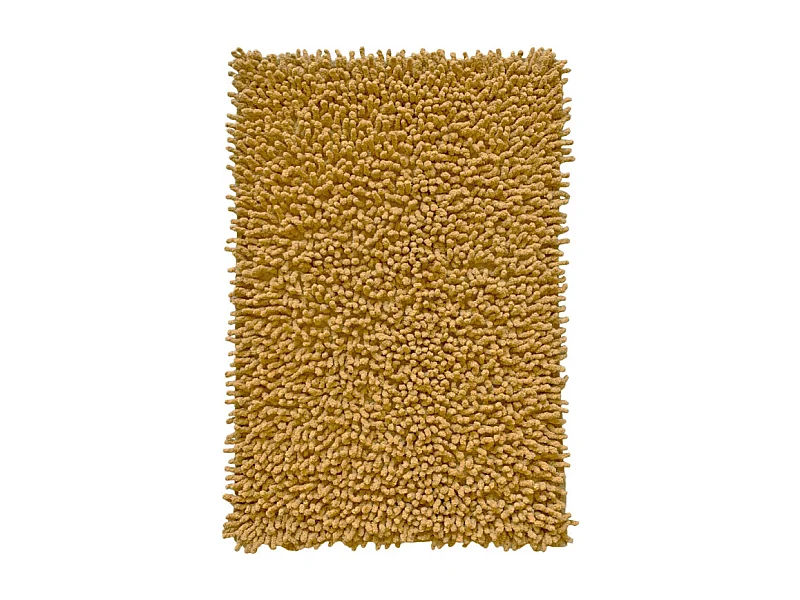 Tapis de salle de bain 40 x 60 cm coton chenille moutarde - NAPOLEON