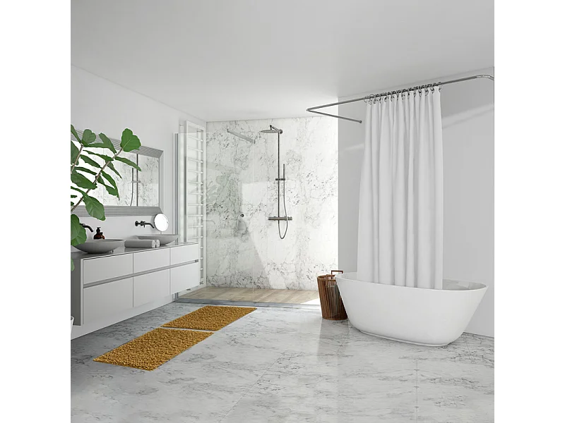 Tapis de salle de bain 40 x 60 cm coton chenille moutarde - NAPOLEON