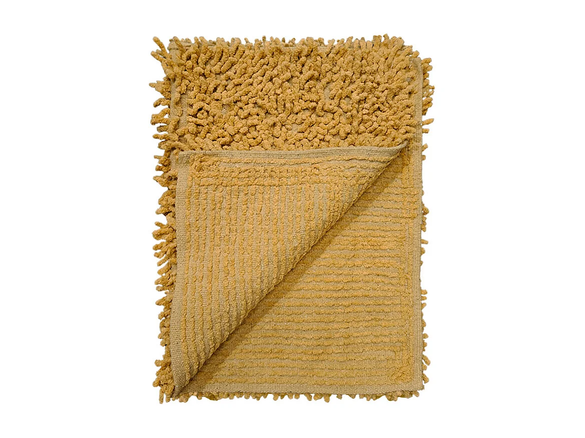 Tapis de salle de bain 40 x 60 cm coton chenille moutarde - NAPOLEON