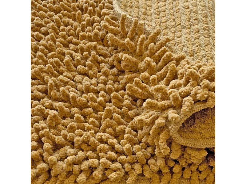 Tapis de salle de bain 40 x 60 cm coton chenille moutarde - NAPOLEON