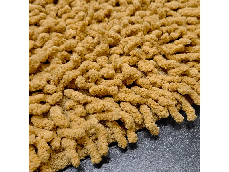 Tapis de salle de bain 40 x 60 cm coton chenille moutarde - NAPOLEON