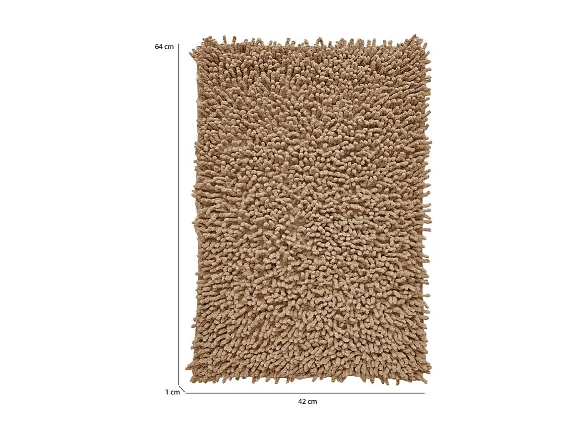Lot 2 tapis de salle de bain 40 x 60 cm en coton beige - NAPOLEON
