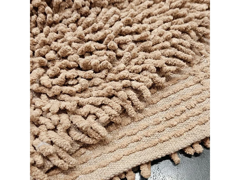 Lot 2 tapis de salle de bain 40 x 60 cm en coton beige - NAPOLEON