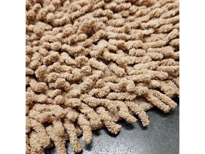 Lot 2 tapis de salle de bain 40 x 60 cm en coton beige - NAPOLEON