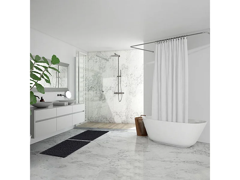 Lot 2 tapis de salle de bain 40 x 60 cm en coton anthracite - NAPOLEON