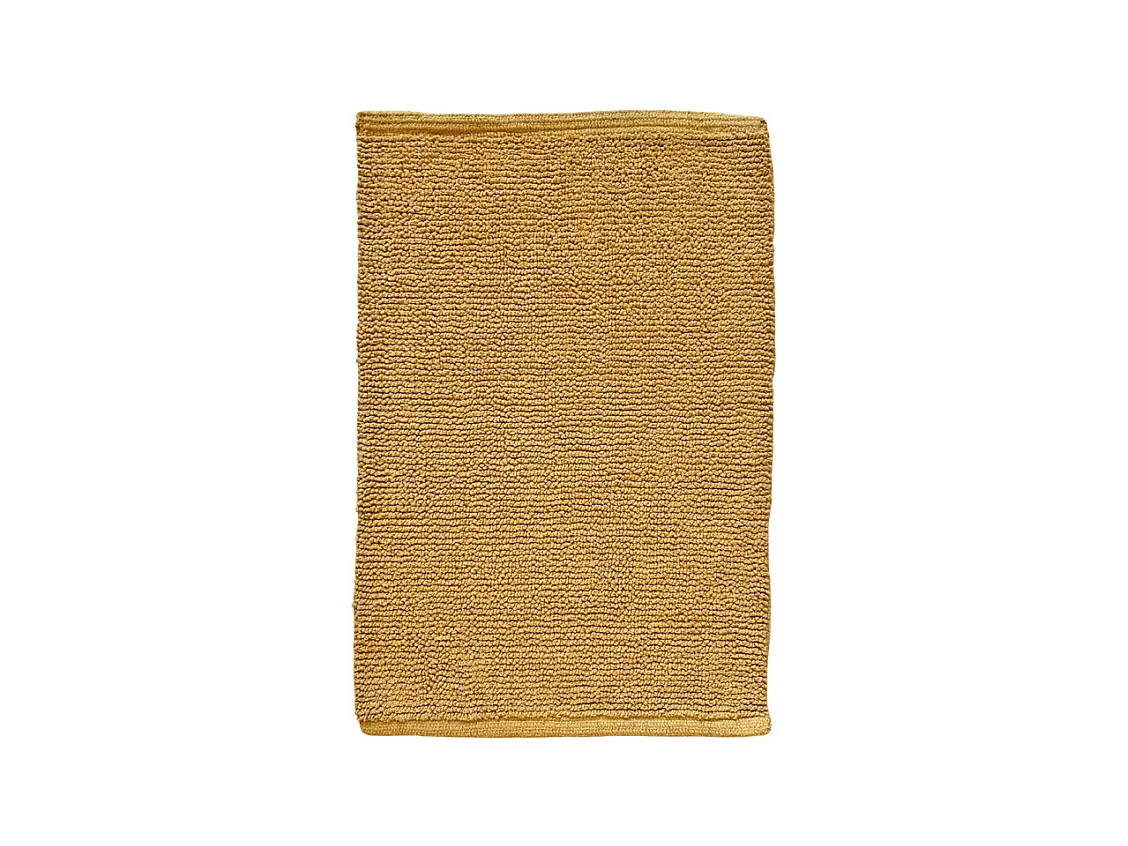 Tapis de salle de bain 40 x 60 cm en coton jaune moutarde - PEPPO