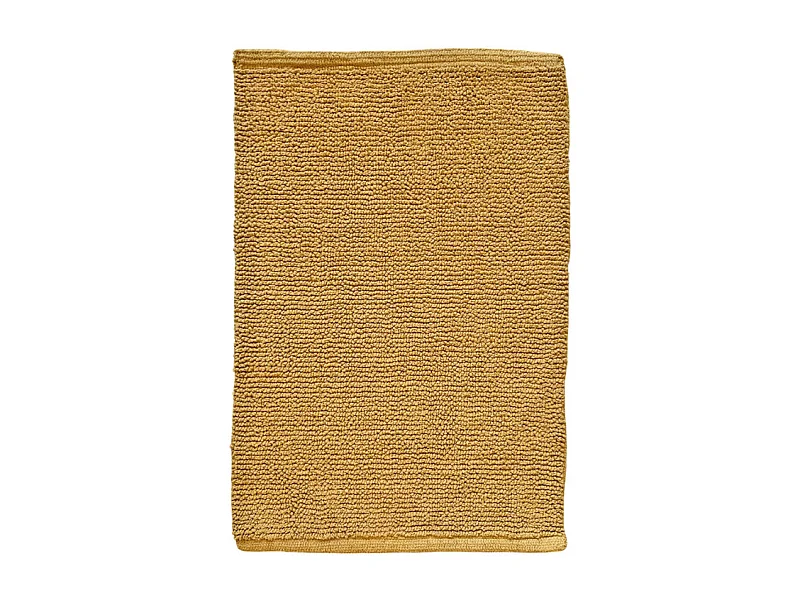 Tapis de salle de bain 40 x 60 cm en coton jaune moutarde - PEPPO