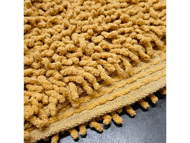 Lot 2 tapis de salle de bain 40 x 60 cm en coton moutarde - NAPOLEON