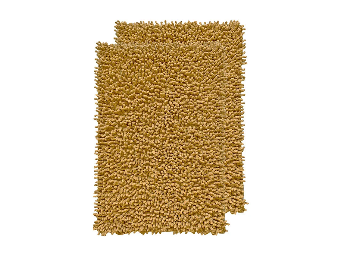 Lot 2 tapis de salle de bain 40 x 60 cm en coton moutarde - NAPOLEON