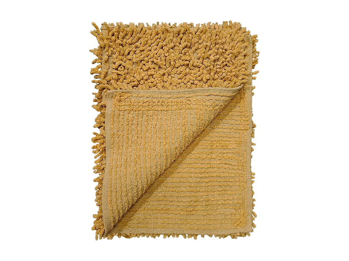 Lot 2 tapis de salle de bain 40 x 60 cm en coton moutarde - NAPOLEON