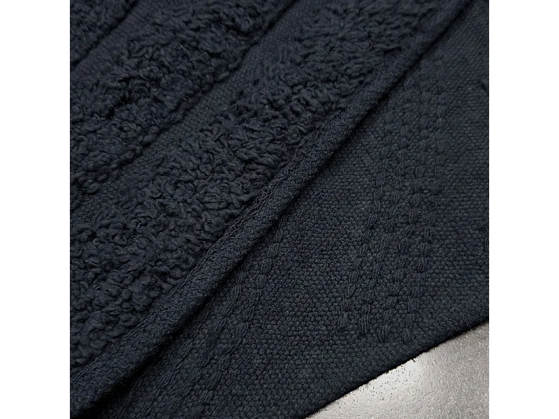 Tapis de salle de bain 40 x 60 cm en coton gris avec motifs - WALDO