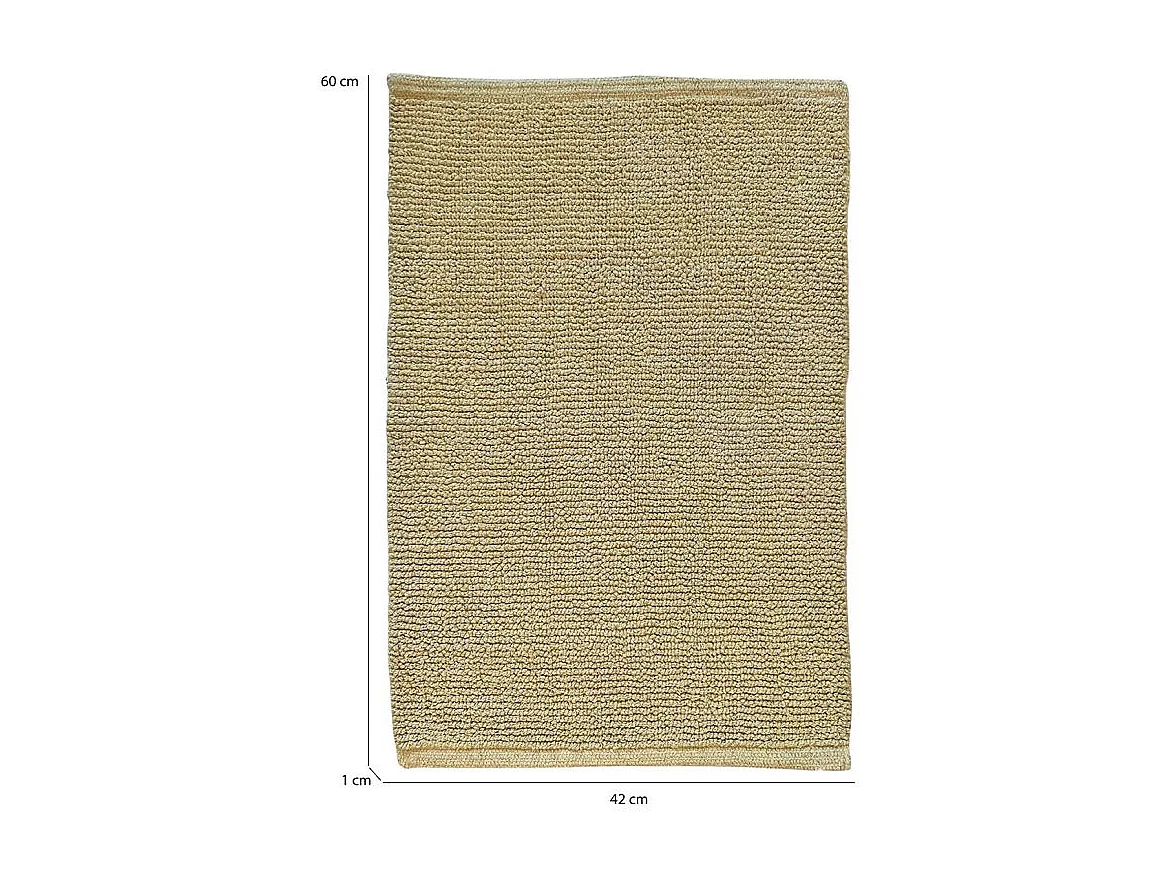 Lot 2 tapis de salle de bain 40 x 60 cm en coton jaune clair - PEPPO