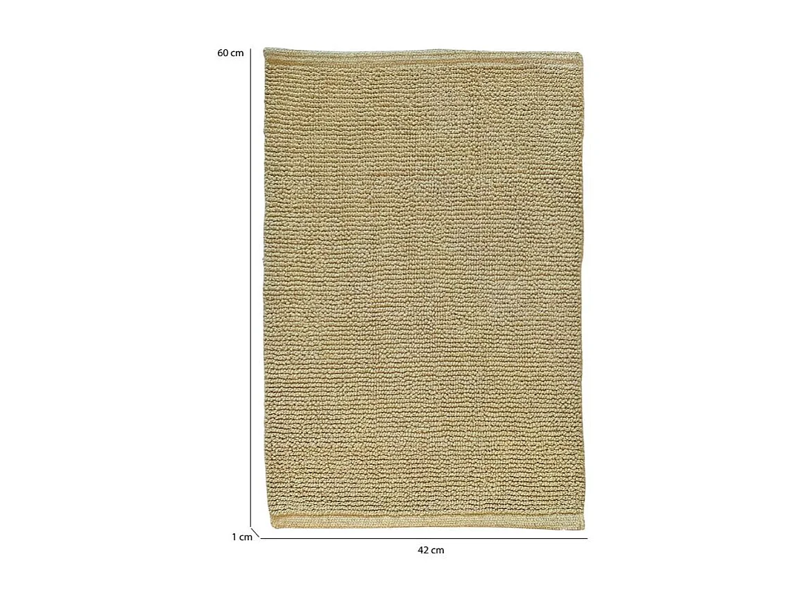 Lot 2 tapis de salle de bain 40 x 60 cm en coton jaune clair - PEPPO