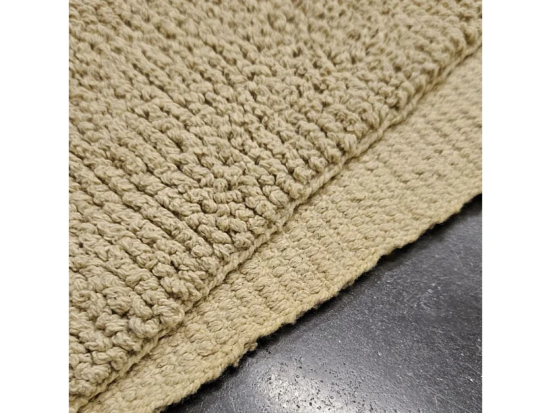 Lot 2 tapis de salle de bain 40 x 60 cm en coton jaune clair - PEPPO