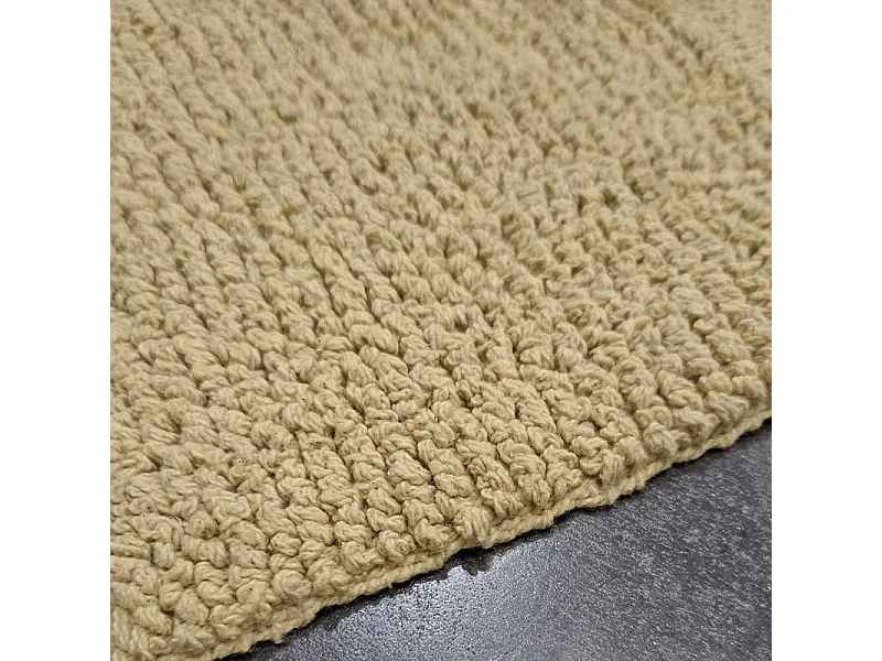 Lot 2 tapis de salle de bain 40 x 60 cm en coton jaune clair - PEPPO