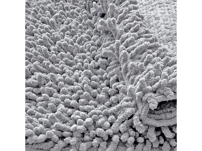 Lot 2 tapis de salle de bain 40 x 60 cm coton chenille gris - NAPOLEON