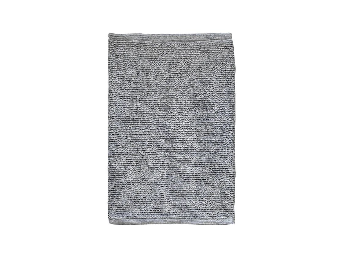 Tapis de salle de bain 40 x 60 cm en coton gris - PEPPO