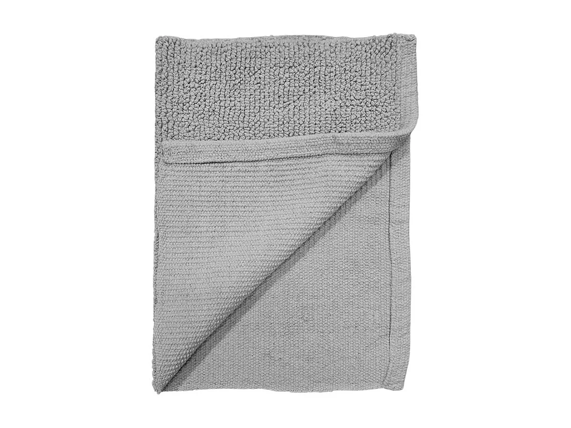 Tapis de salle de bain 40 x 60 cm en coton gris - PEPPO
