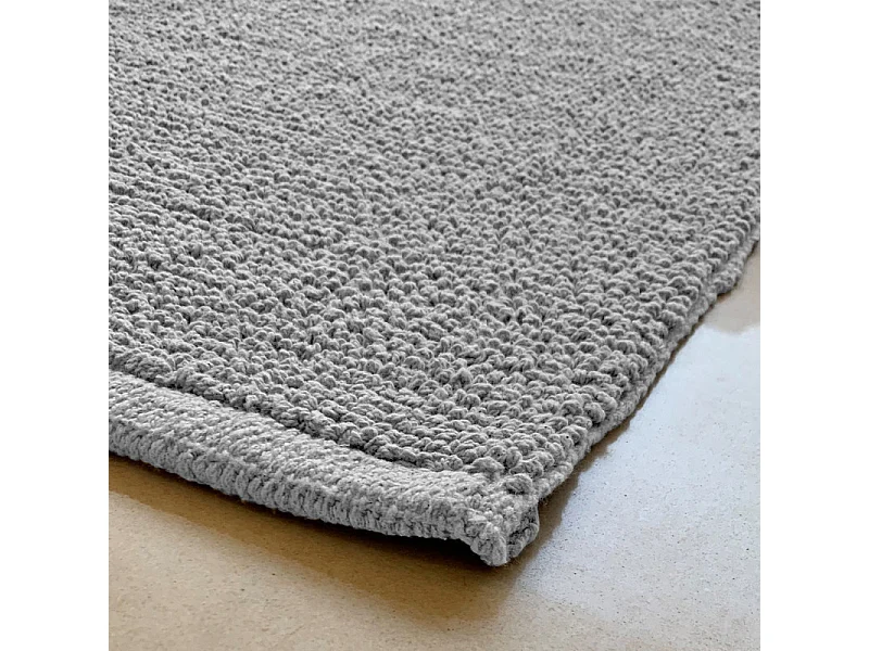 Tapis de salle de bain 40 x 60 cm en coton gris - PEPPO