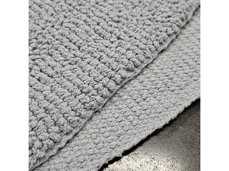 Tapis de salle de bain 40 x 60 cm en coton gris - PEPPO