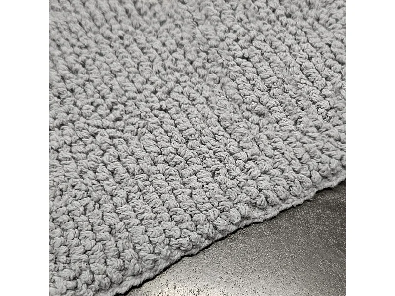 Tapis de salle de bain 40 x 60 cm en coton gris - PEPPO