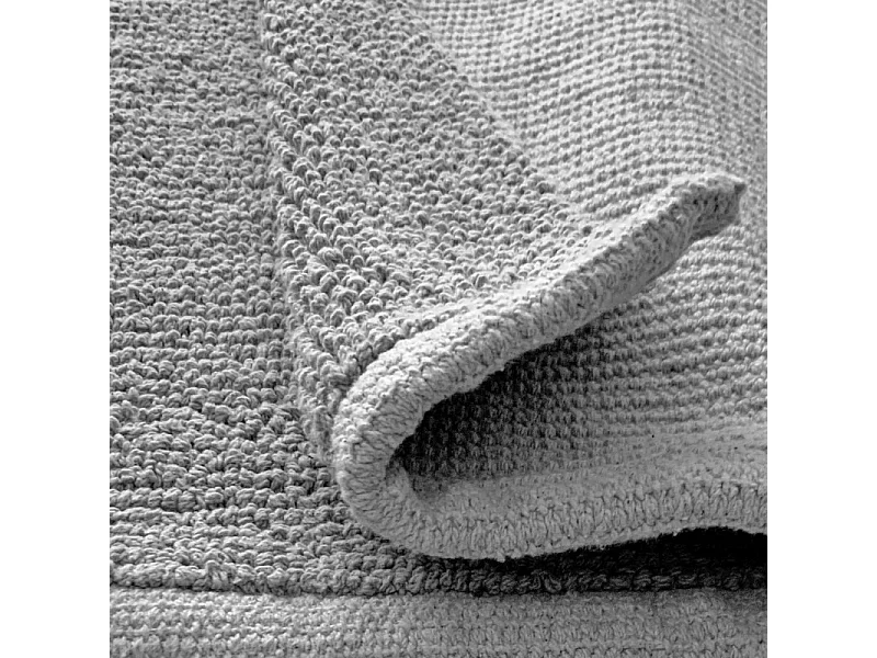 Tapis de salle de bain 40 x 60 cm en coton gris - PEPPO