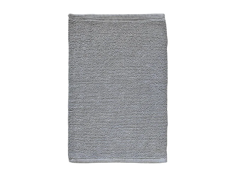 Tapis de salle de bain 40 x 60 cm en coton gris - PEPPO