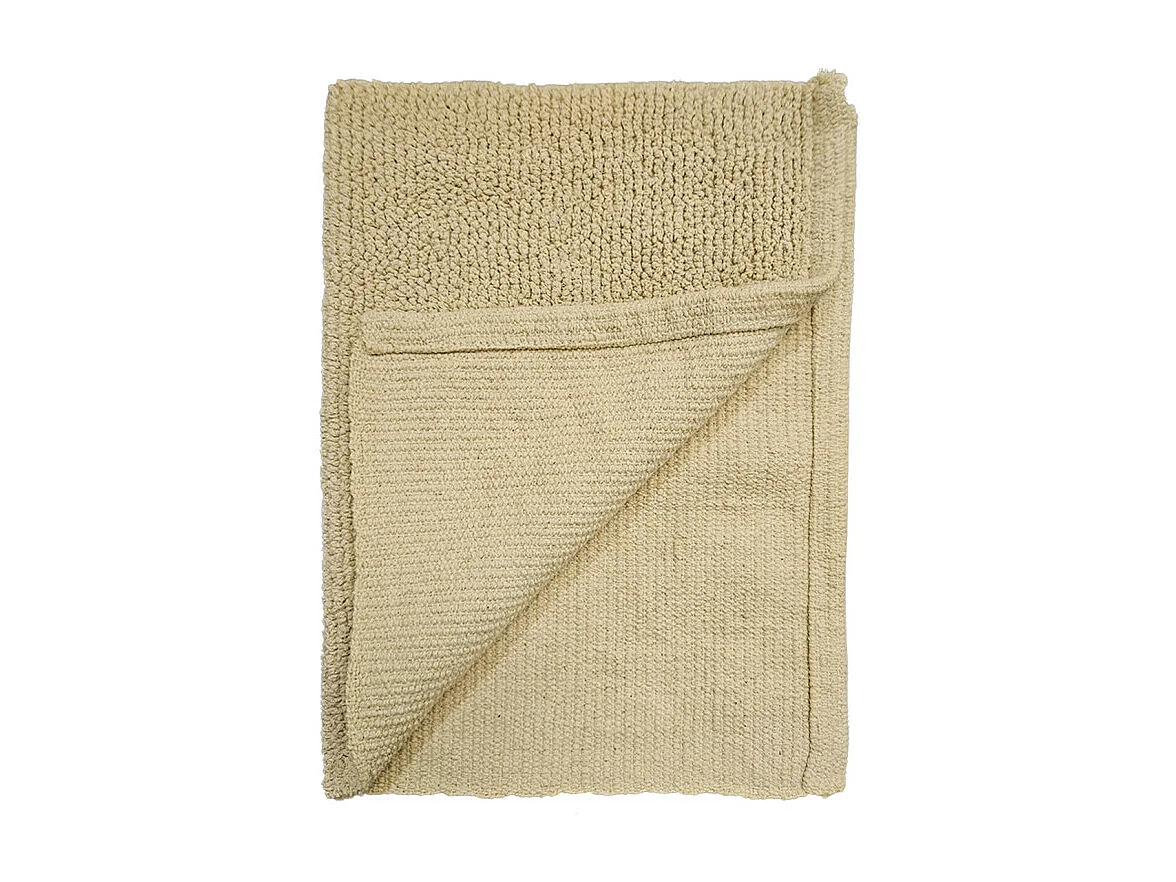 Tapis de salle de bain 40 x 60 cm en coton jaune clair - PEPPO