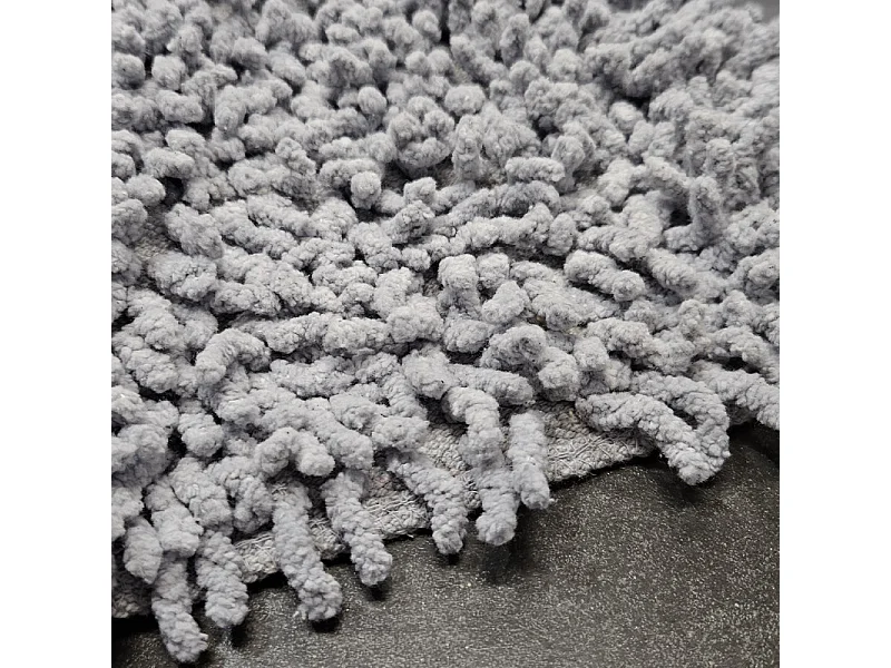 Tapis de salle de bain 40 x 60 cm en coton chenille gris - NAPOLEON