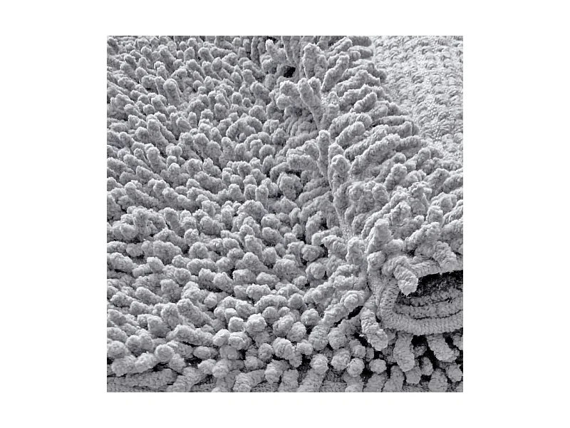 Tapis de salle de bain 40 x 60 cm en coton chenille gris - NAPOLEON