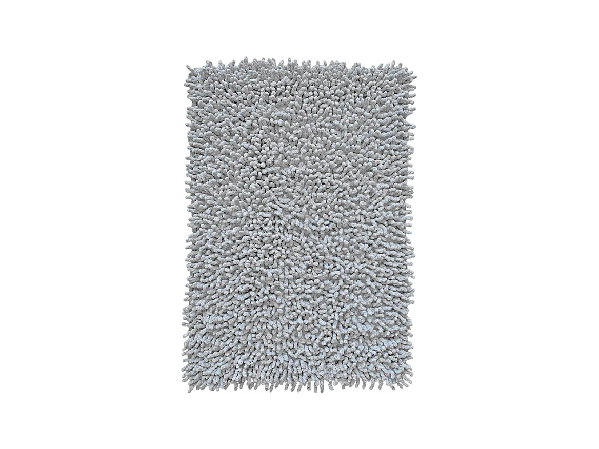 Tapis de salle de bain 40 x 60 cm en coton chenille gris - NAPOLEON