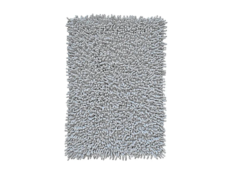 Tapis de salle de bain 40 x 60 cm en coton chenille gris - NAPOLEON