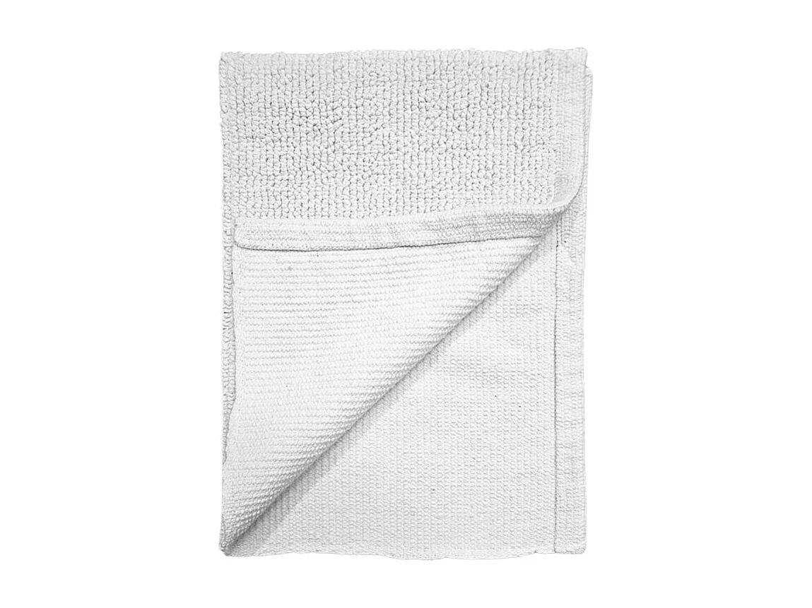 Lot de 2 tapis de salle de bain 40 x 60 cm en coton blanc - PEPPO