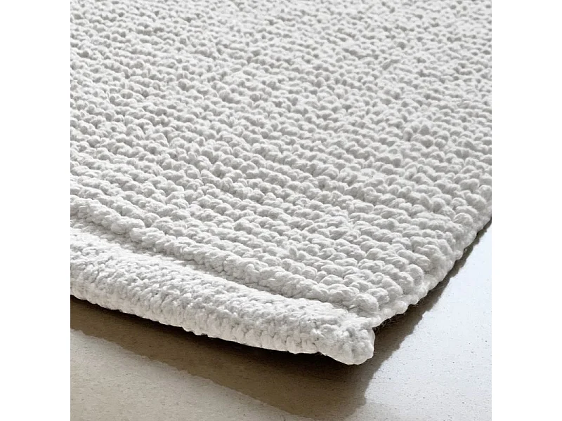 Lot de 2 tapis de salle de bain 40 x 60 cm en coton blanc - PEPPO