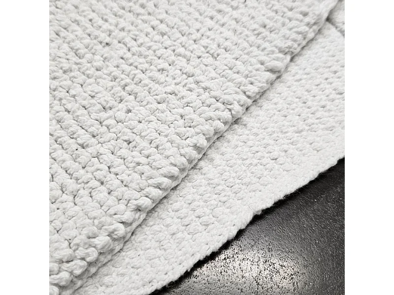 Lot de 2 tapis de salle de bain 40 x 60 cm en coton blanc - PEPPO