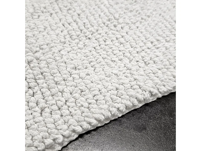 Lot de 2 tapis de salle de bain 40 x 60 cm en coton blanc - PEPPO
