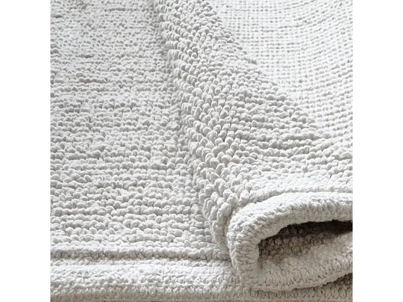 Lot de 2 tapis de salle de bain 40 x 60 cm en coton blanc - PEPPO