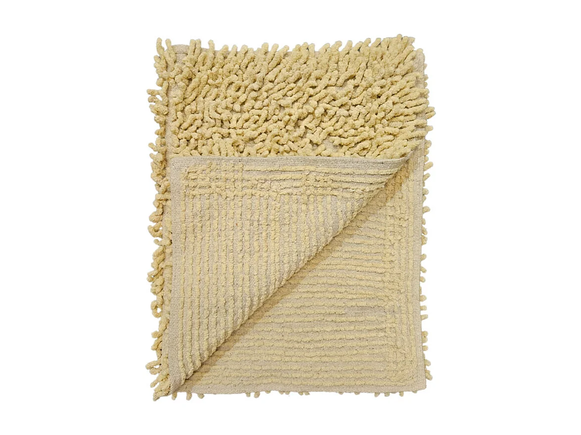 Tapis de salle de bain 40 x 60 cm en coton chenille jaune - NAPOLEON