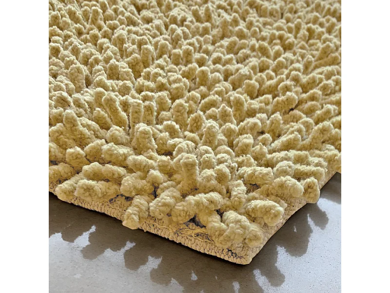 Tapis de salle de bain 40 x 60 cm en coton chenille jaune - NAPOLEON