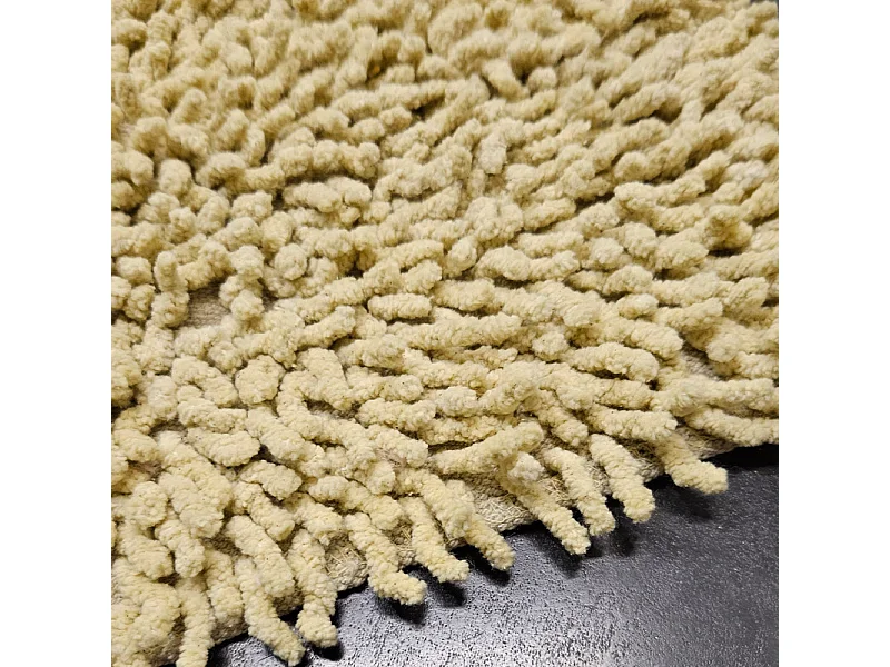 Tapis de salle de bain 40 x 60 cm en coton chenille jaune - NAPOLEON