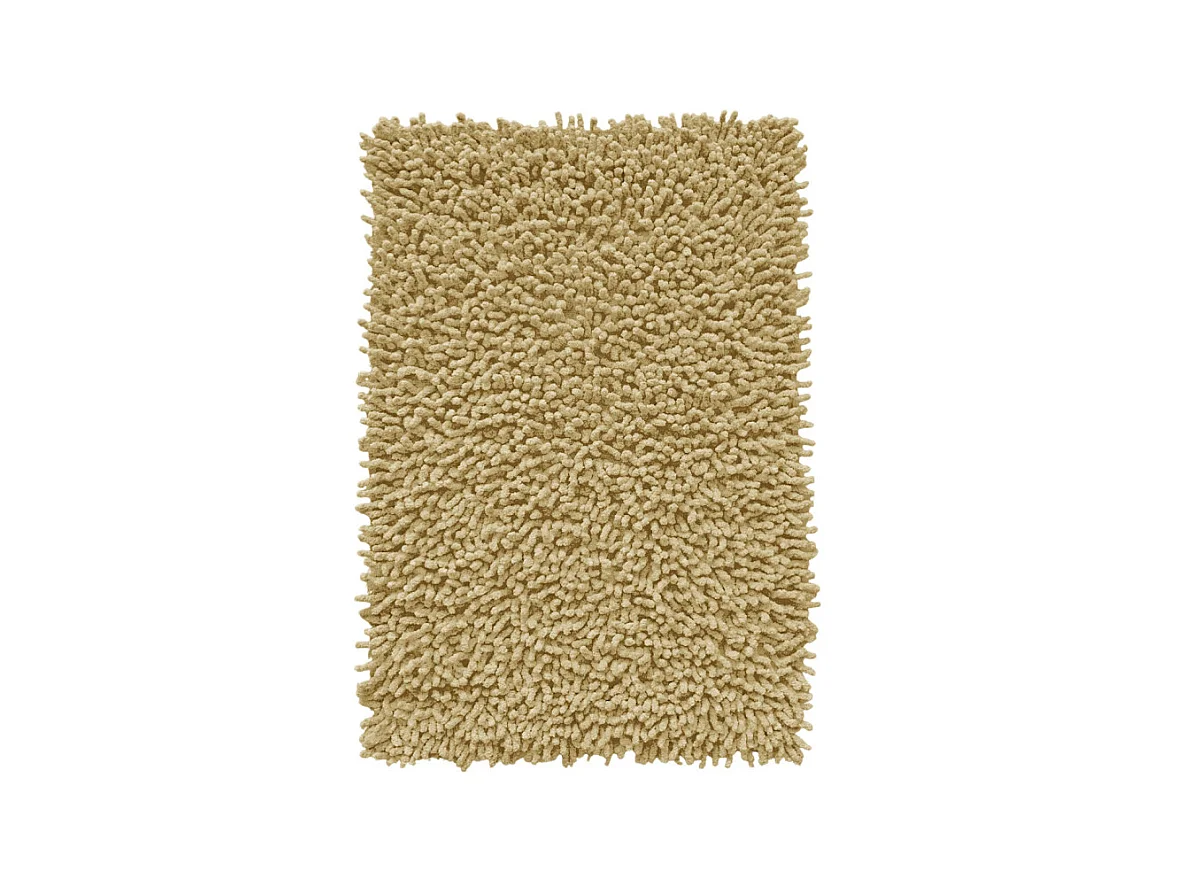 Tapis de salle de bain 40 x 60 cm en coton chenille jaune - NAPOLEON