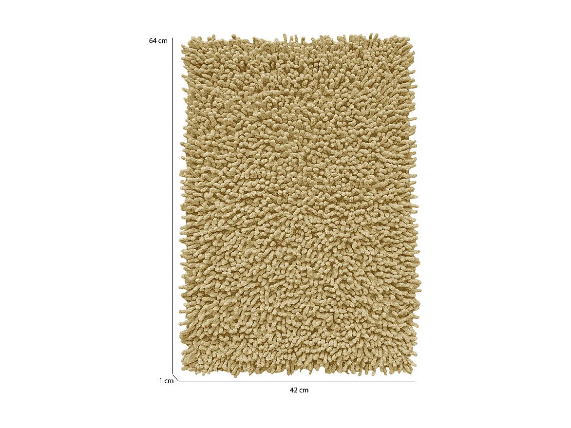 Tapis de salle de bain 40 x 60 cm en coton chenille jaune - NAPOLEON