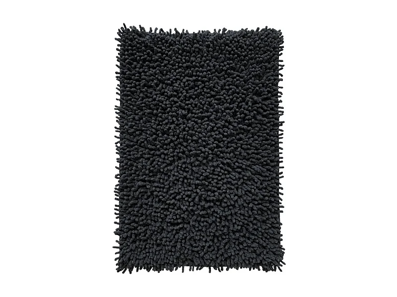 Tapis de salle de bain 40 x 60 cm coton chenille anthracite - NAPOLEON