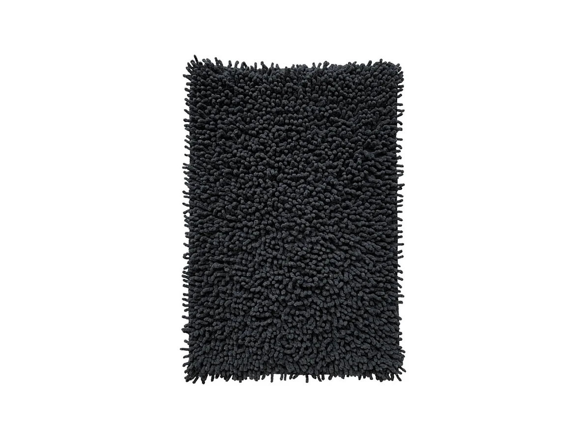 Tapis de salle de bain 40 x 60 cm coton chenille anthracite - NAPOLEON
